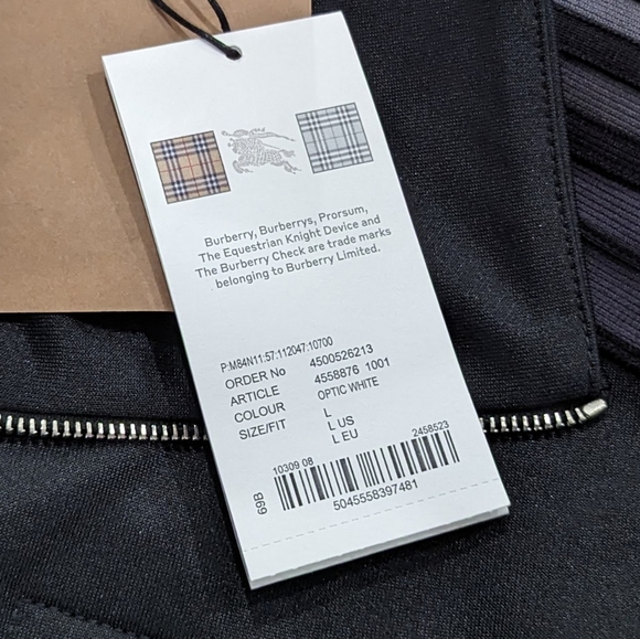 Mens Burberry Iconic Striped Print Button Up Sport Shirt White Large - Picture 8 of 11